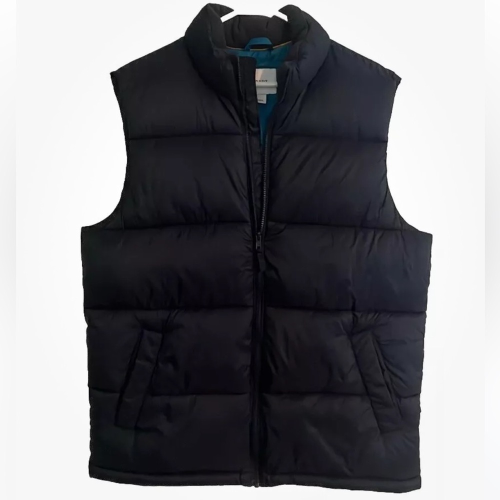 Old Navy Men’s Large Navy Sleeveless Zip Up Puffer Vest w/ Front Pockets